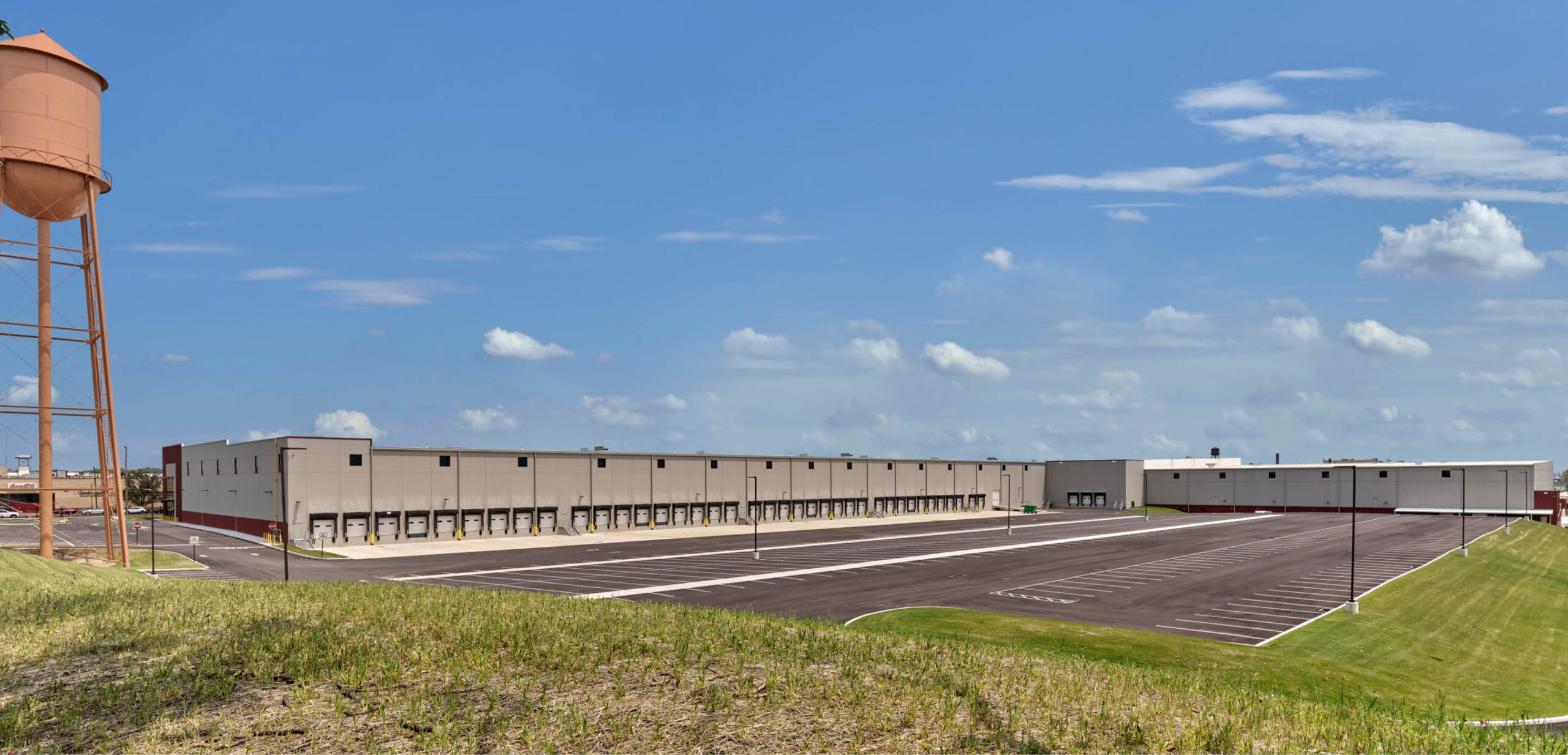 Warehouse exterior with truck bays in Philadelphia