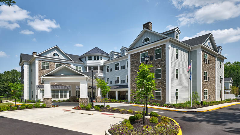 Exterior view of entrance to Senior Living facility