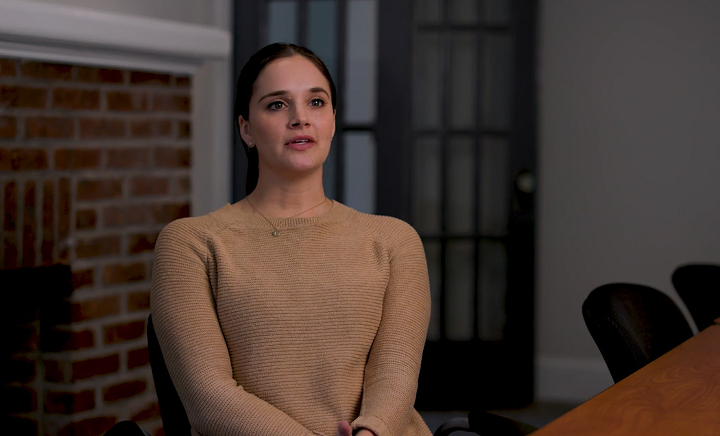 A still shot of Kelsi Guardiani from her testimonial