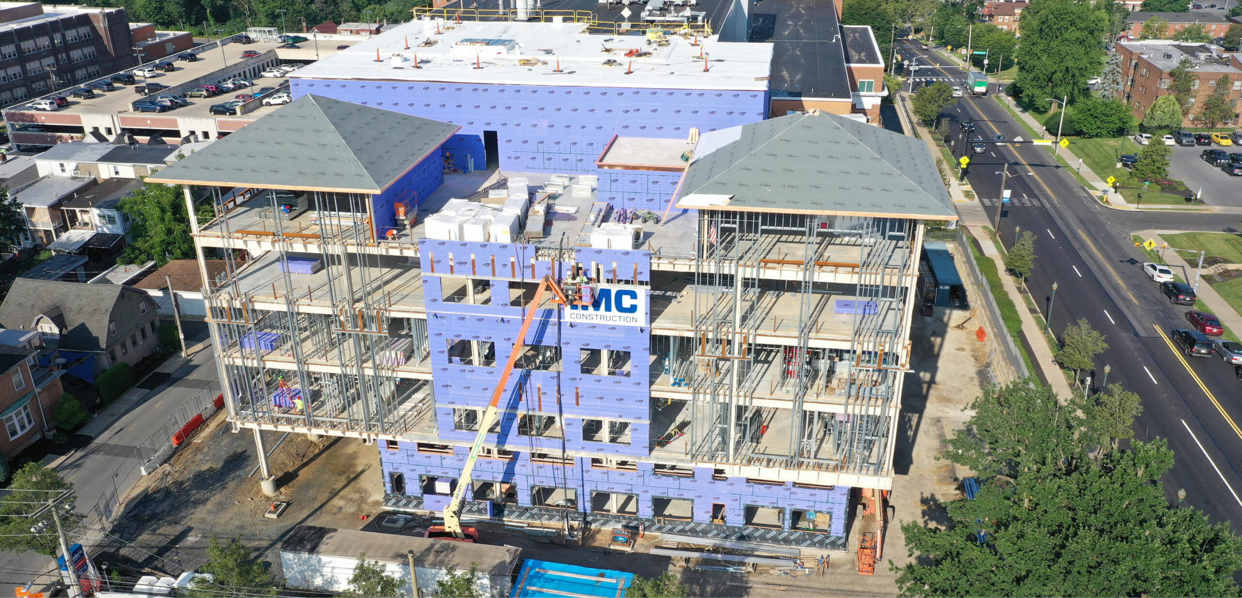 Exterior View of construction of Women and Babies Pavilion