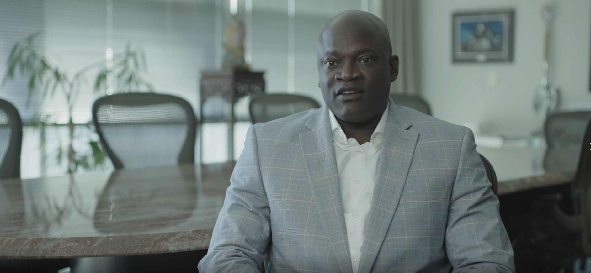 A still shot of Wale Mabogunje, VP Project Executive at Parkway Corporation Video Testimonial